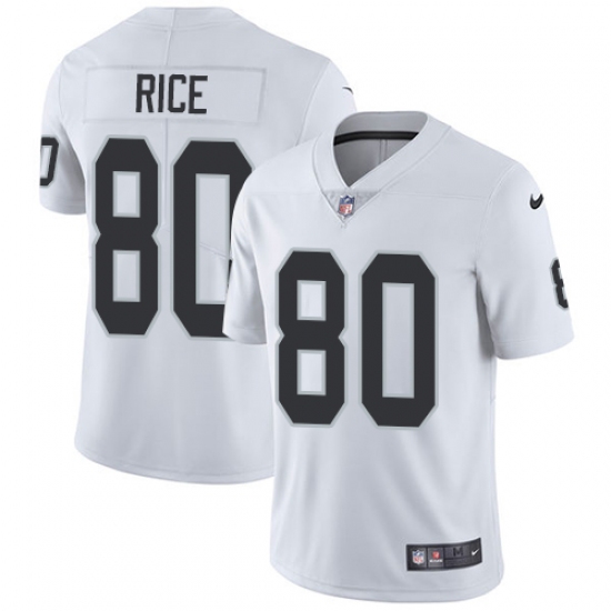 Youth Nike Oakland Raiders 80 Jerry Rice Elite White NFL Jersey