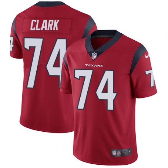 Youth Nike Houston Texans 74 Chris Clark Limited Red Alternate Vapor Untouchable NFL Jersey