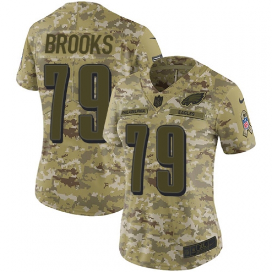 Women's Nike Philadelphia Eagles 79 Brandon Brooks Limited Camo 2018 Salute to Service NFL Jersey