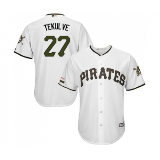Men's Pittsburgh Pirates 27 Kent Tekulve Replica White Alternate Cool Base Baseball Jersey