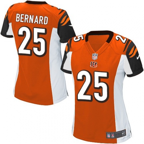 Women's Nike Cincinnati Bengals 25 Giovani Bernard Game Orange Alternate NFL Jersey