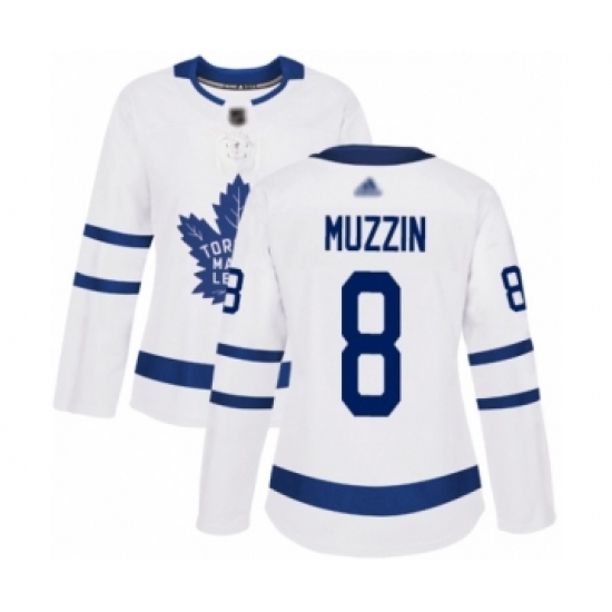Women's Toronto Maple Leafs 8 Jake Muzzin Authentic White Away Hockey Jersey