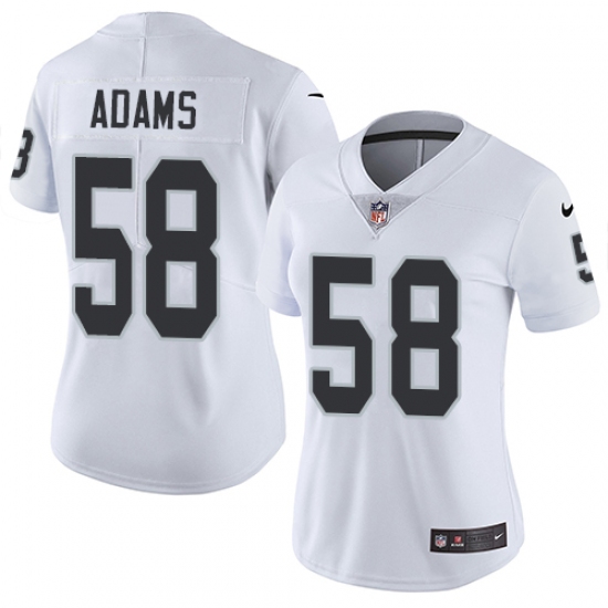 Women's Nike Oakland Raiders 58 Tyrell Adams White Vapor Untouchable Elite Player NFL Jersey