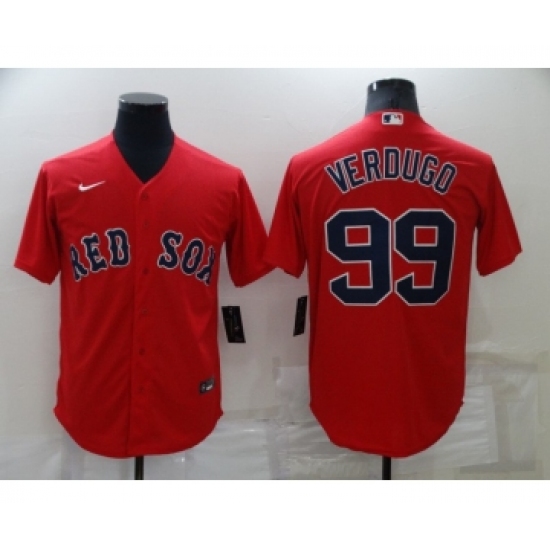 Men's Boston Red Sox 99 Alex Verdugo Red New Cool Base Stitched Nike Jersey
