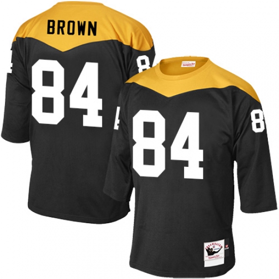 Men's Mitchell and Ness Pittsburgh Steelers 84 Antonio Brown Elite Black 1967 Home Throwback NFL Jersey