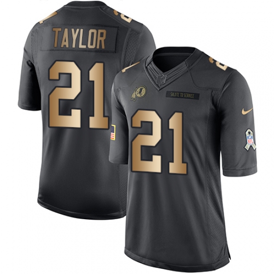Men's Nike Washington Redskins 21 Sean Taylor Limited Black/Gold Salute to Service NFL Jersey