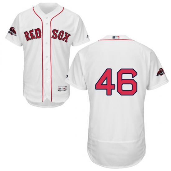 Men's Majestic Boston Red Sox 46 Craig Kimbrel White Home Flex Base Authentic Collection 2018 World Series Champions MLB Jersey