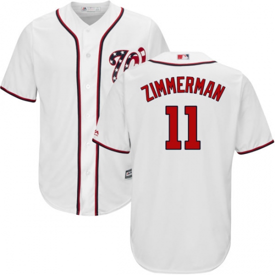 Men's Majestic Washington Nationals 11 Ryan Zimmerman Replica White Home Cool Base MLB Jersey