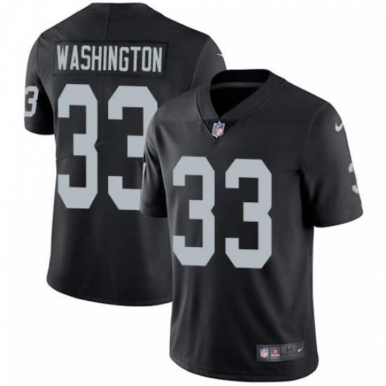 Men's Nike Oakland Raiders 33 DeAndre Washington Black Team Color Vapor Untouchable Limited Player NFL Jersey