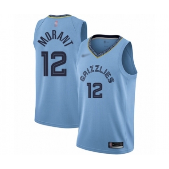 Youth Memphis Grizzlies 12 Ja Morant Swingman Blue Finished Basketball Jersey Statement Edition