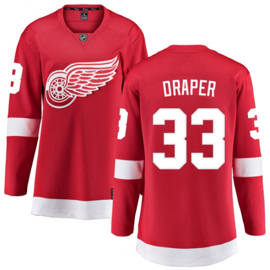 Women's Detroit Red Wings 33 Kris Draper Fanatics Branded Red Home Breakaway NHL Jersey