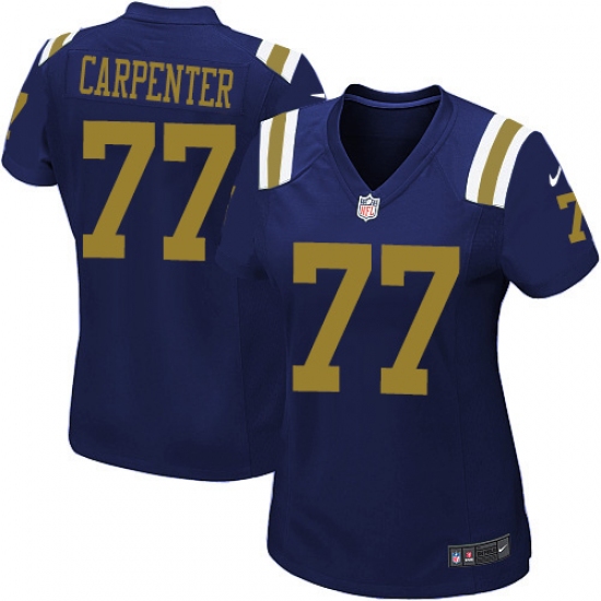 Women's Nike New York Jets 77 James Carpenter Limited Navy Blue Alternate NFL Jersey