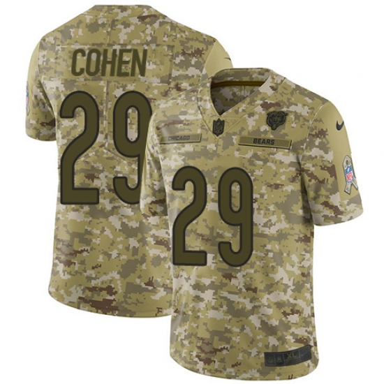 Men's Nike Chicago Bears 29 Tarik Cohen Limited Camo 2018 Salute to Service NFL Jersey