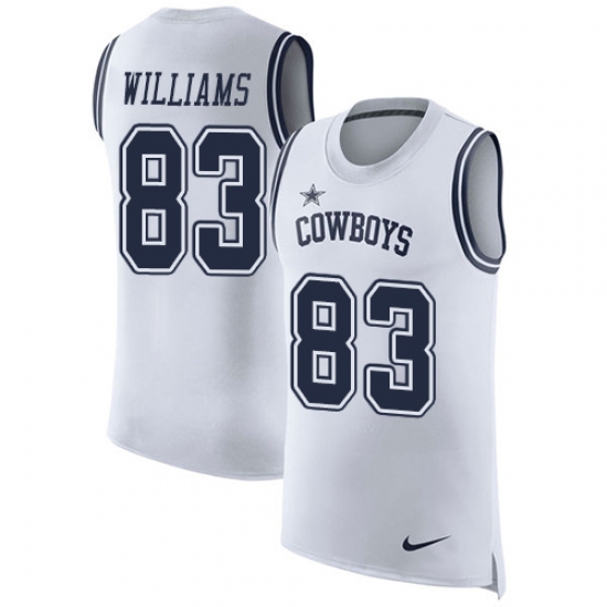 Men's Nike Dallas Cowboys 83 Terrance Williams Limited White Rush Player Name & Number Tank Top NFL Jersey