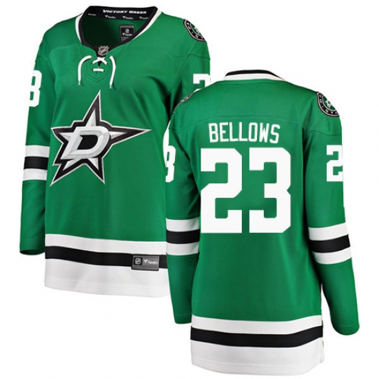 Women's Dallas Stars 23 Brian Bellows Authentic Green Home Fanatics Branded Breakaway NHL Jersey