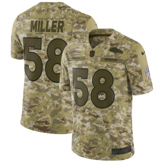 Youth Nike Denver Broncos 58 Von Miller Limited Camo 2018 Salute to Service NFL Jersey
