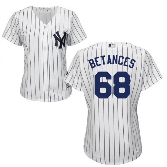 Women's Majestic New York Yankees 68 Dellin Betances Replica White Home MLB Jersey