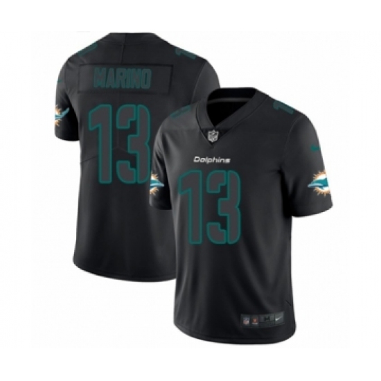 Men's Nike Miami Dolphins 13 Dan Marino Limited Black Rush Impact NFL Jersey