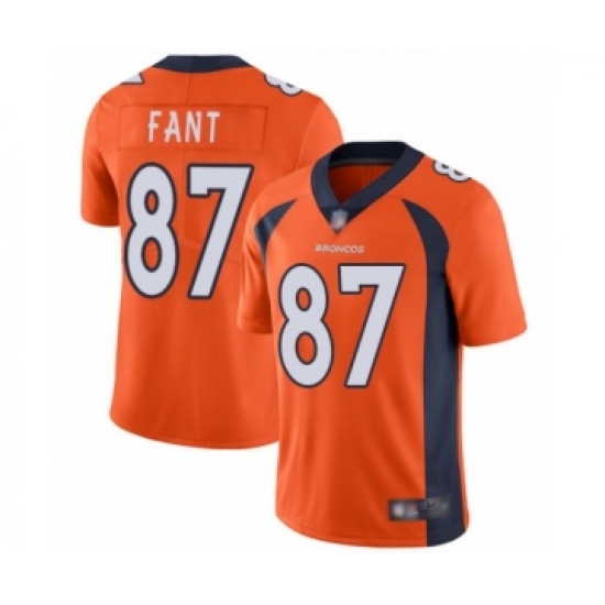 Men's Denver Broncos 87 Noah Fant Orange Team Color Vapor Untouchable Limited Player Football Jersey