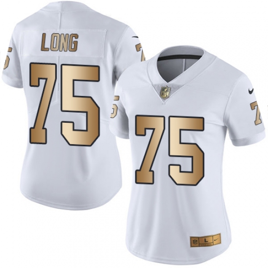 Women's Nike Oakland Raiders 75 Howie Long Limited White/Gold Rush NFL Jersey