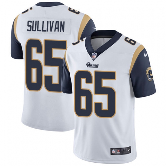 Men's Nike Los Angeles Rams 65 John Sullivan White Vapor Untouchable Limited Player NFL Jersey