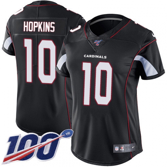 Women's Nike Arizona Cardinals 10 DeAndre Hopkins Black Alternate Stitched NFL 100th Season Vapor Untouchable Limited Jersey