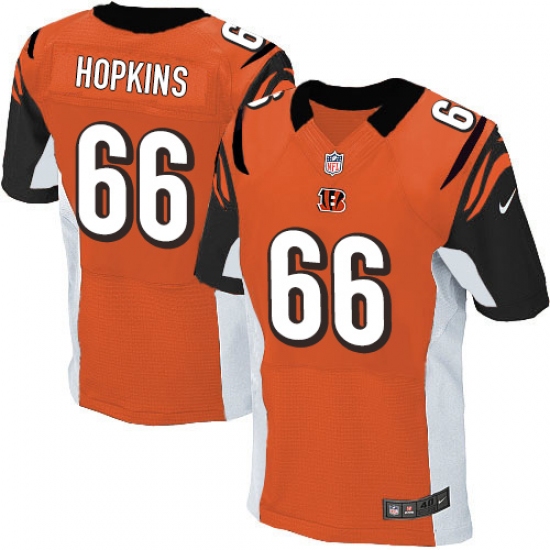 Men's Nike Cincinnati Bengals 66 Trey Hopkins Elite Orange Alternate NFL Jersey