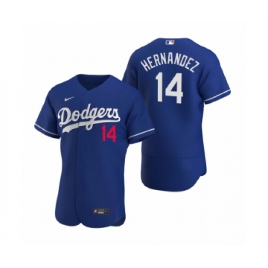 Men's Los Angeles Dodgers 14 Enrique Hernandez Nike Royal Authentic 2020 Alternate Jersey
