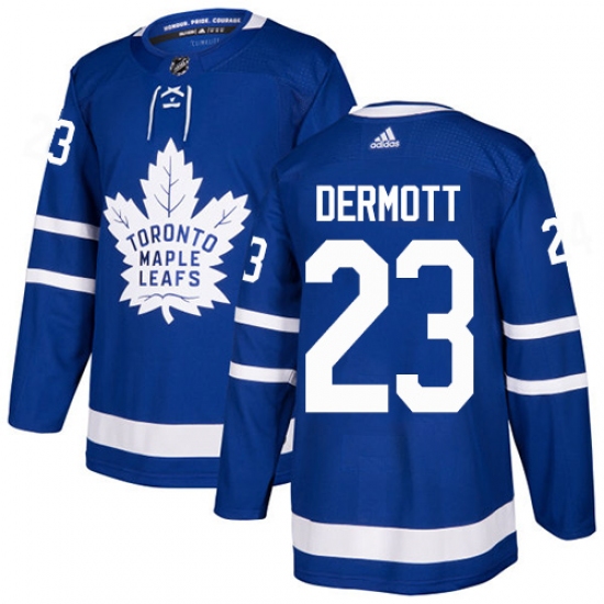 Youth Adidas Toronto Maple Leafs 23 Travis Dermott Authentic Royal Blue Home NHL Jersey