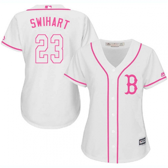 Women's Majestic Boston Red Sox 23 Blake Swihart Replica White Fashion MLB Jersey