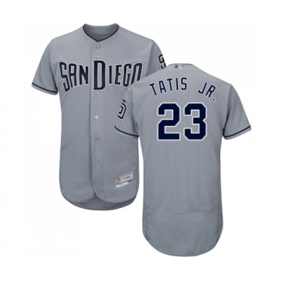 Men's San Diego Padres 23 Fernando Tatis Jr. Authentic Grey Road Cool Base Baseball Jersey