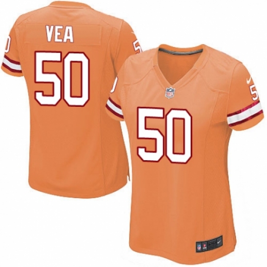 Women's Nike Tampa Bay Buccaneers 50 Vita Vea Game Orange Glaze Alternate NFL Jersey