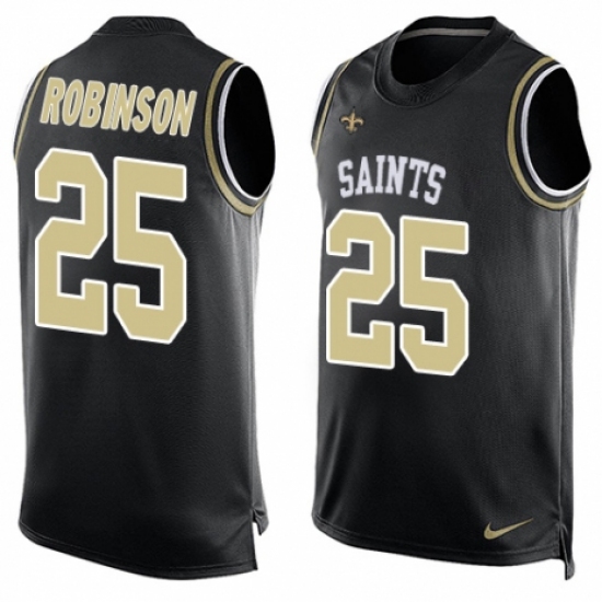Men's Nike New Orleans Saints 25 Patrick Robinson Limited Black Player Name & Number Tank Top NFL Jersey