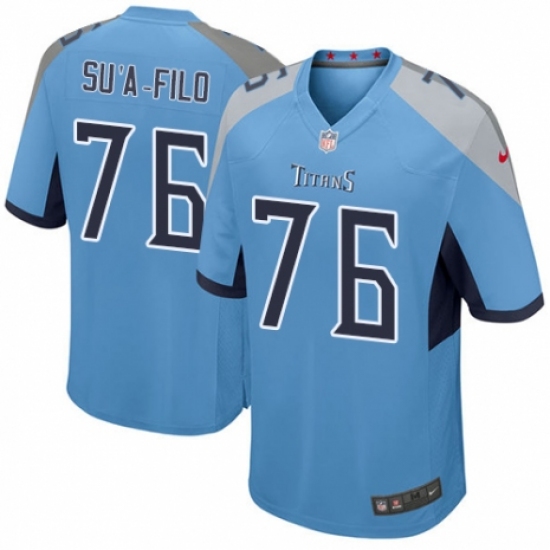 Men's Nike Tennessee Titans 76 Xavier Su'a-Filo Game Light Blue Alternate NFL Jersey