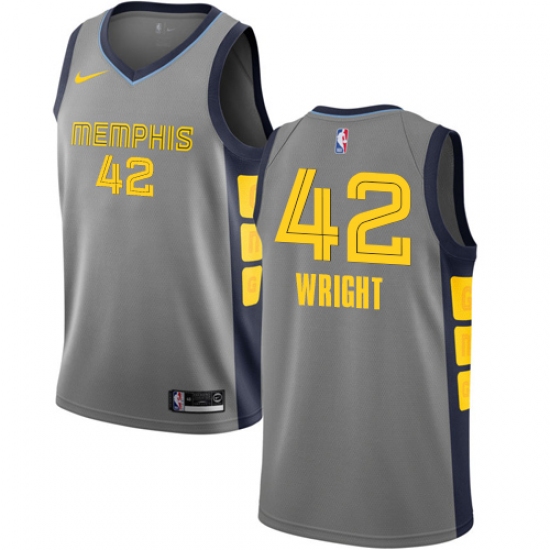 Youth Nike Memphis Grizzlies 42 Lorenzen Wright Swingman Gray NBA Jersey - City Edition