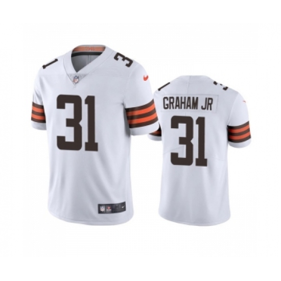 Men's Cleveland Browns 31 Thomas Graham Jr. White Vapor Untouchable Limited Stitched Jersey