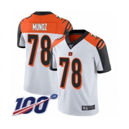 Men's Cincinnati Bengals 78 Anthony Munoz White Vapor Untouchable Limited Player 100th Season Football Jersey