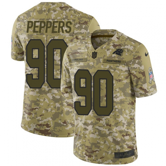 Men's Nike Carolina Panthers 90 Julius Peppers Limited Camo 2018 Salute to Service NFL Jersey