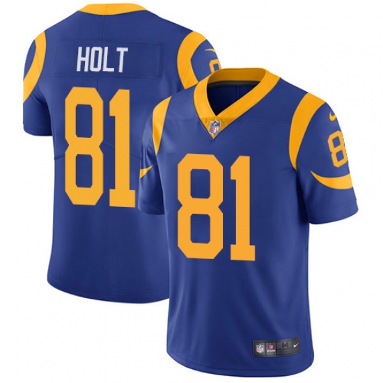 Men's Nike Los Angeles Rams 81 Torry Holt Royal Blue Alternate Vapor Untouchable Limited Player NFL Jersey