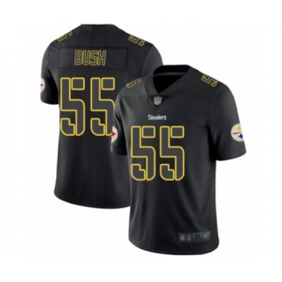 Men's Pittsburgh Steelers 55 Devin Bush Limited Black Rush Impact Football Jersey