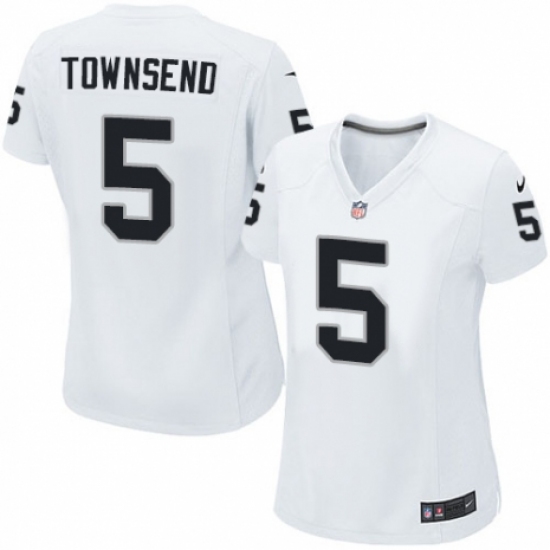 Women's Nike Oakland Raiders 5 Johnny Townsend Game White NFL Jersey