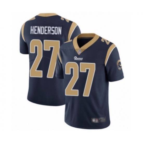 Youth Los Angeles Rams 27 Darrell Henderson Navy Blue Team Color Vapor Untouchable Limited Player Football Jersey