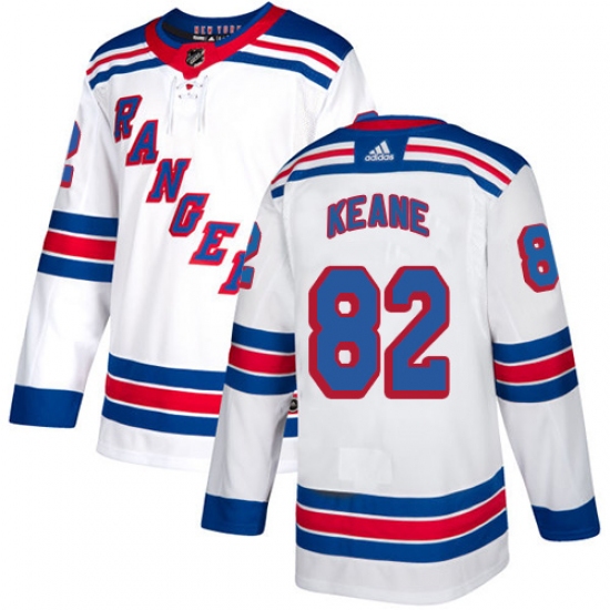 Men's Adidas New York Rangers 82 Joey Keane Authentic White Away NHL Jersey