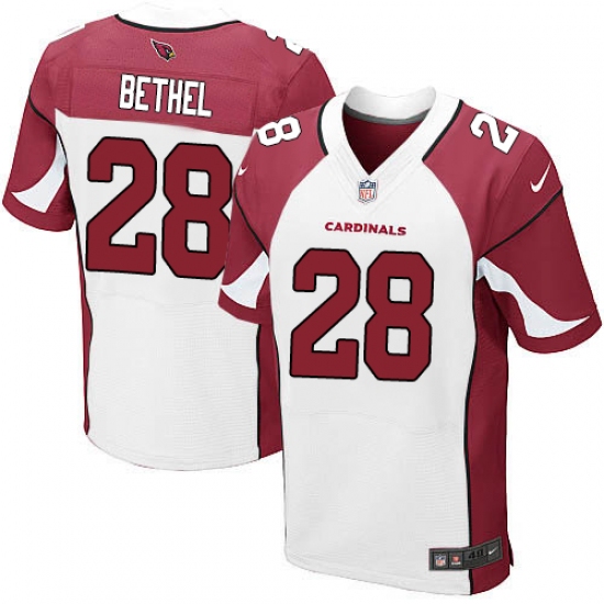 Men's Nike Arizona Cardinals 28 Justin Bethel Elite White NFL Jersey