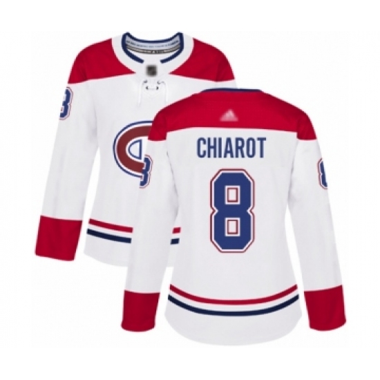 Women's Montreal Canadiens 8 Ben Chiarot Authentic White Away Hockey Jersey