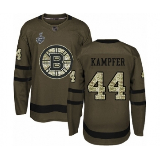 Youth Boston Bruins 44 Steven Kampfer Authentic Green Salute to Service 2019 Stanley Cup Final Bound Hockey Jersey