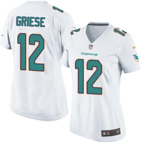 Women's Nike Miami Dolphins 12 Bob Griese Game White NFL Jersey