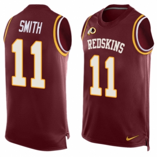 Men's Nike Washington Redskins 11 Alex Smith Limited Red Player Name & Number Tank Top NFL Jersey