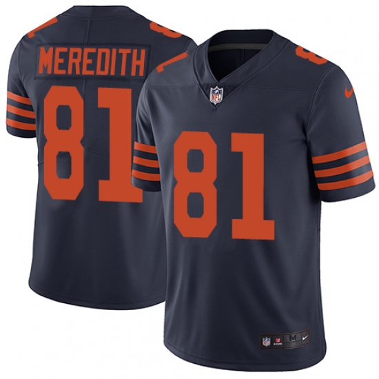 Youth Nike Chicago Bears 81 Cameron Meredith Navy Blue Alternate Vapor Untouchable Limited Player NFL Jersey