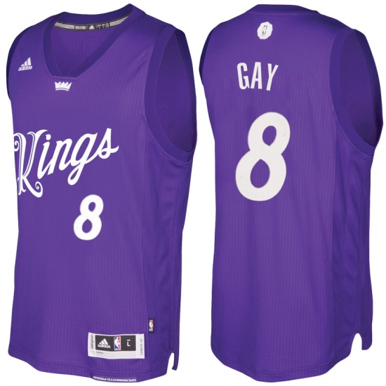 Men's Sacramento Kings 8 Rudy Gay Purple 2016-2017 Christmas Day NBA Swingman Jersey